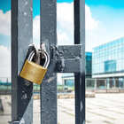 Cadeado Grande 60mm Haste Curta Latão Maciço Dourado Com Chav