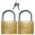 Cadeado Grande 60mm Haste Curta Latão Maciço Dourado Com Chav