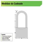 Cadeado Latão com Chave 35mm Haste Longa Clássico Papaiz