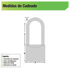 Cadeado Latão com Chave 35mm Haste Longa Clássico Papaiz