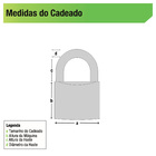 Cadeado Latão 40mm Simples Dourado Clássico Papaiz