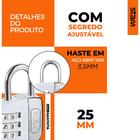 Cadeado Malas Mochila Armário Viagem Azul Segredo 25mm Stam