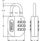 Cadeado Malas Mochila Armário Viagem Azul Segredo 25mm Stam