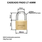 Cadeado Mesmo Segredo 40mm 10 Unidades 20 Chaves Iguais Pado