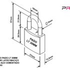 Cadeado Pado 30mm De Latão Macico Não Enferruja Com 2 Chaves