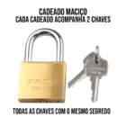 Cadeado Pado 45 Mm Mesma Chave Segredo Kit Com 3 Unidades