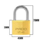 Cadeado Pado 45 Mm Mesma Chave Segredo Kit Com 3 Unidades