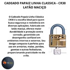 Cadeado Papaiz Linha Classica Latao Cr30