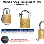 Cadeado Papaiz Linha Classica Latao Cr30