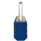 Cadeado Pequeno 20mm Haste Curta Latão Maciço Azul Com Chave