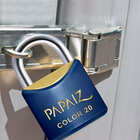 Cadeado Pequeno 20mm Haste Curta Latão Maciço Azul Com Chave