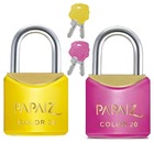 Cadeado Pequeno 20mm Haste Curta Latão Maciço Com Chave Color