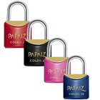 Cadeado Pequeno 20mm Haste Curta Latão Maciço Com Chave Color