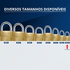 Cadeado Pequeno 20mm Haste Curta Latão Maciço Dourado Com Cha