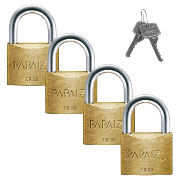 Cadeado Pequeno 20mm Haste Curta Latão Maciço Dourado Com Cha