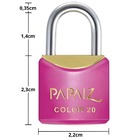 Cadeado Pequeno 20mm Haste Curta Latão Maciço Rosa Com Chave