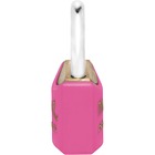 Cadeado Pequeno 20mm Haste Curta Latão Maciço Rosa Com Chave