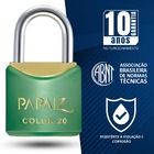 Cadeado Pequeno 20mm Haste Curta Latão Maciço Verde Com Chave