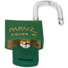 Cadeado Pequeno 20mm Haste Curta Latão Maciço Verde Com Chave