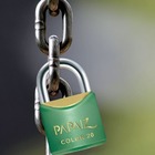 Cadeado Pequeno 20mm Haste Curta Latão Maciço Verde Com Chave