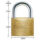 Cadeado Pequeno 25mm Haste Curta Latão Maciço Dourado Com Cha