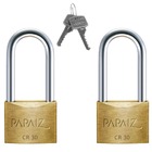 Cadeado Pequeno 30mm Haste Longa Latão Maciço Dourado Com Cha