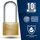 Cadeado Pequeno 30mm Haste Longa Latão Maciço Dourado Com Cha
