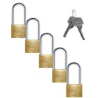 Cadeado Pequeno 30mm Haste Longa Latão Maciço Dourado Com Cha