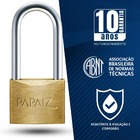 Cadeado Pequeno 30mm Haste Longa Latão Maciço Dourado Com Cha