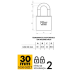 Cadeado Piller 30mm 1030 00zlt