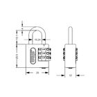 Cadeado Segredo 25mm Preto Zamac Stam