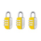 Cadeado Stam Life Colors 20mm Com Segredo Amarelo 3 Peças