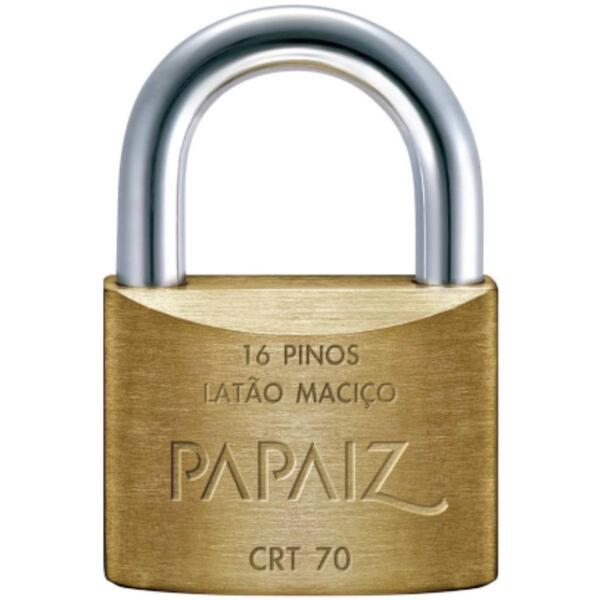 Cadeado Tetra 70mm Em Latão Crt70 Papaiz - Latão Maciço [f118]