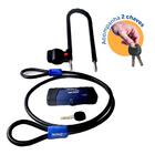 Cadeado Trava Tipo U-lock Com Cabo Para Bicicleta E Moto