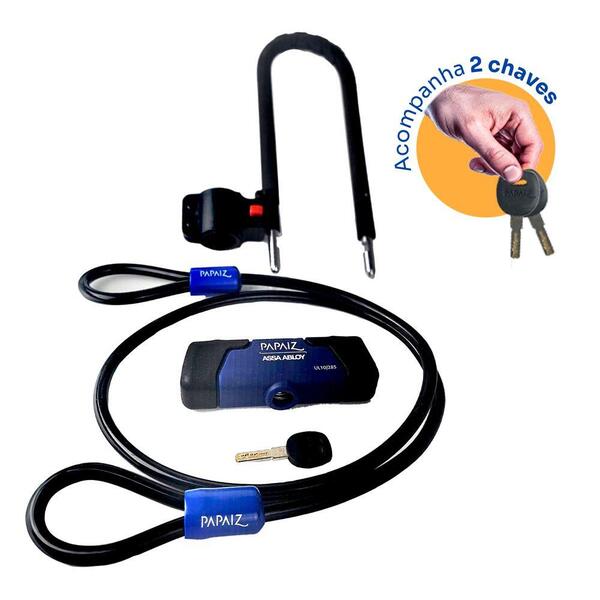 Cadeado Trava Tipo U-lock Com Cabo Para Bicicleta E Moto