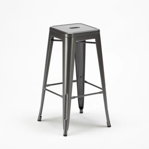 Cadeira  Alta Banqueta Ferro Francesa  Bar Gourmet Preto