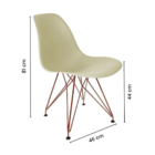 Cadeira  Eames Design Eiffel De Jantar Fendi Ferro Cobre