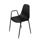 Cadeira Abi Com Braço - Preto