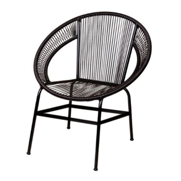 Cadeira Acapulco Cancun Fibra Praia E Piscina Redonda Preta