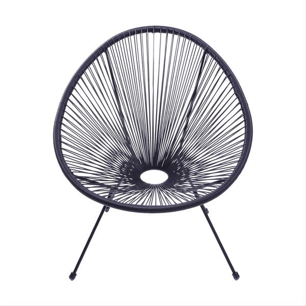 Cadeira Acapulco Cordas Em Pvc Preta - Or Design