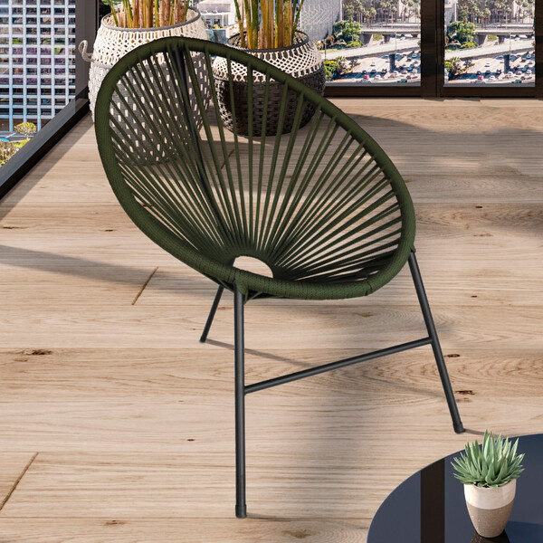 Cadeira Acapulco Em Aço Carbono E Corda Náutica