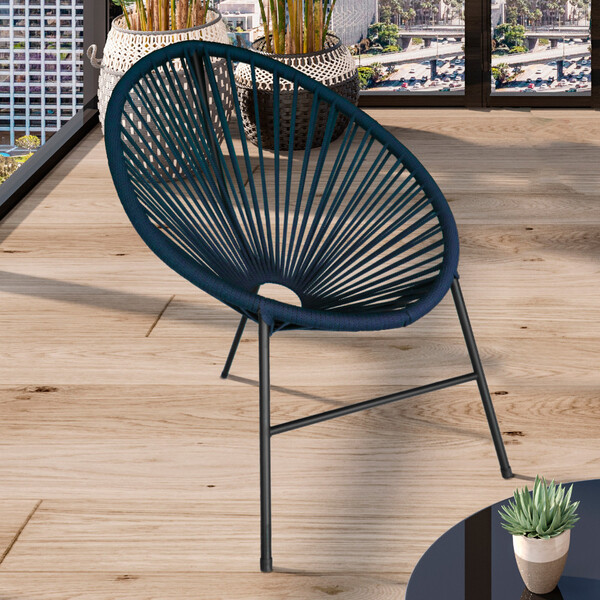 Cadeira Acapulco Em Aço Carbono E Corda Náutica