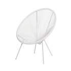 Cadeira Acapulco Oval PVC Base Ferro Pintado Branca
