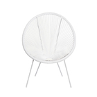 Cadeira Acapulco Oval PVC Base Ferro Pintado Branca