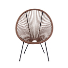 Cadeira Acapulco Oval PVC Base Ferro Pintado Marrom