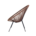 Cadeira Acapulco Oval PVC Base Ferro Pintado Marrom