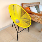 Cadeira Acapulco Três Pés Com Fios De Fibra  Amarelo
