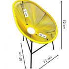 Cadeira Acapulco Três Pés Com Fios De Fibra  Amarelo