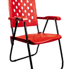 Cadeira Aço Carbono Praia Alta Dobrável Reforçado - Vermelho