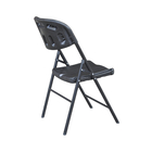 Cadeira de Aço e Resina Dobrável sem Braço Bertioga Preto e Cinza Plicosa